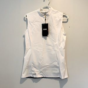 Colmar sleeveless tennis top with yellow pleating